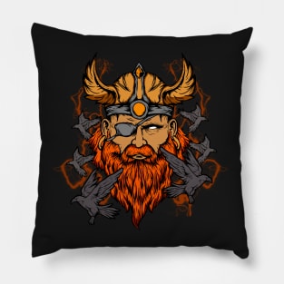 Odin the Norse Mythology Viking God & His Ravens Pillow