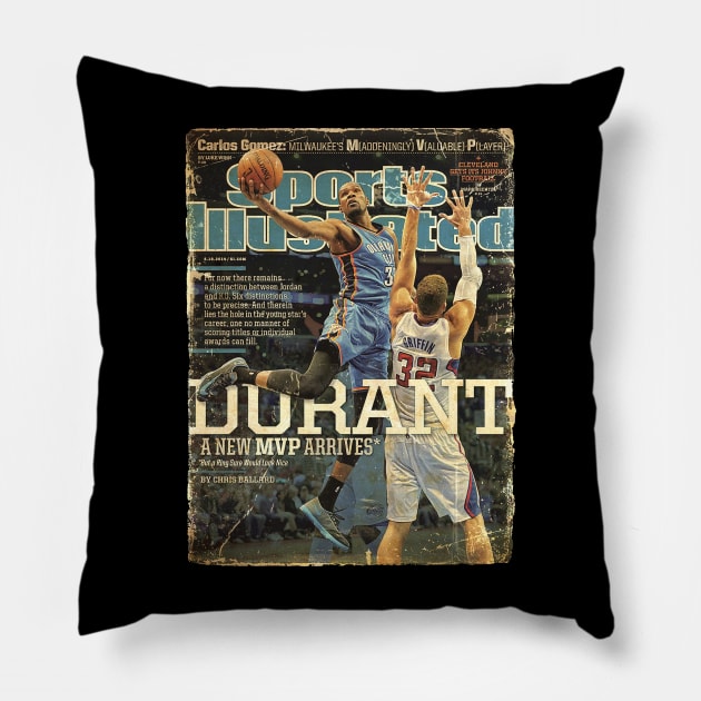 COVER SPORT - SPORT ILLUSTRATED - DURANT A NEW MVP Pillow by FALORI