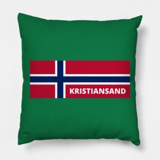 Kristiansand City in Norwegian Flag Pillow