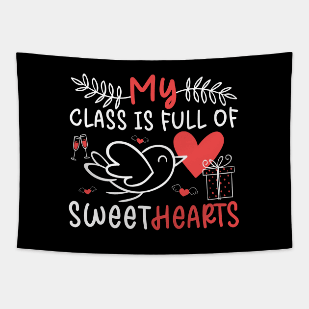 My Class is Full of Sweethearts Valentine Day autism Teacher Tapestry by Benzii-shop 