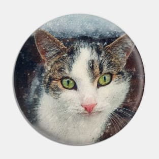 Cat portrait painting Pin