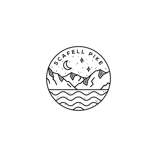 Scafell Pike, Lake District England Emblem - White by typelab