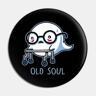 Funny Cute Original Old Soul Funny Ghost Cartoon Pin