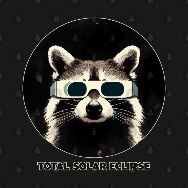 Total solar eclipse 2024 funny raccoon by TomFrontierArt