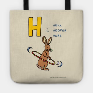 H is for hula hooper hare. Tote