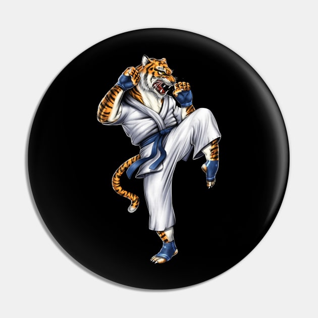 Martial Arts Tiger Pin by underheaven