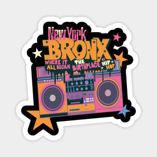 Bronx Hip Hop Roots - Groove to the Beat with this ghettoblaster Magnet