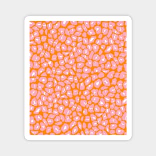 Orange and Pink Leopard Spots Print Magnet