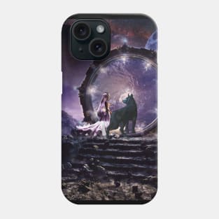 A fairy and a dark wolf Phone Case