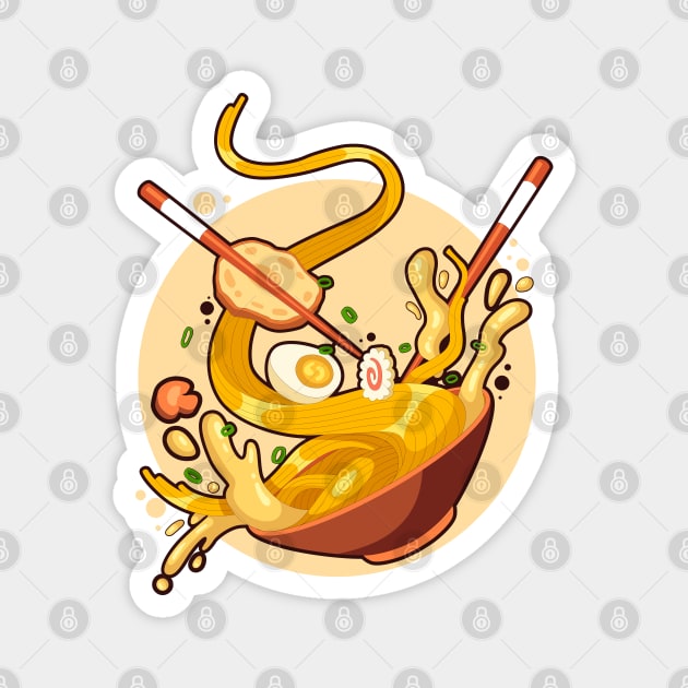 Hand Drawn Ramen Illustration Magnet by Mako Design 