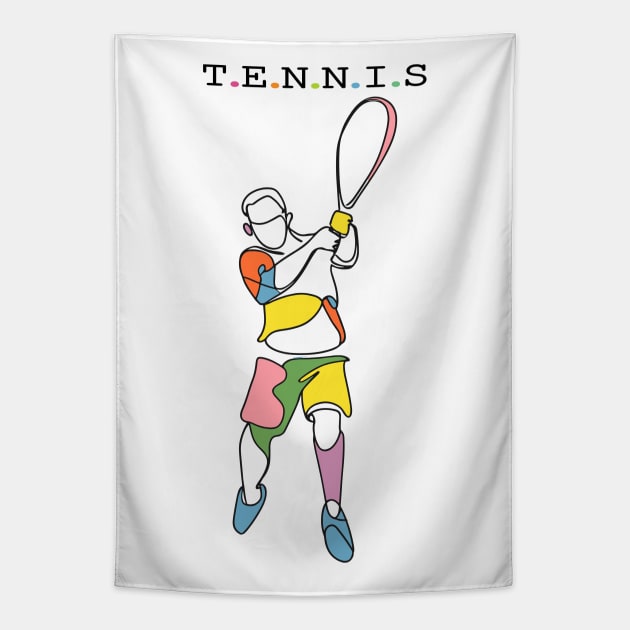 Tennis Sport Tapestry by Fashioned by You, Created by Me A.zed