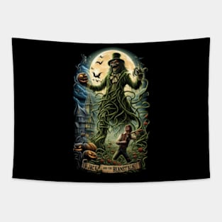 Stalked by Shadows: Jack and the Beanstalk Horror T-Shirt Tapestry