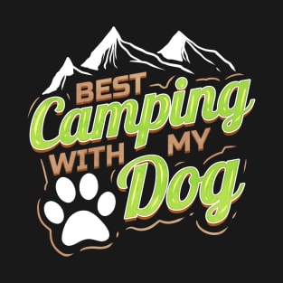 Logo For Dog Lovers With Paw On Camping T-Shirt