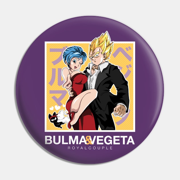 Vegeta & Bulma - Yellow Pin by guillaumeguerillot