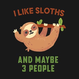 I like sloths and maybe 3 people T-Shirt