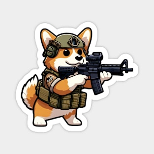 Tactical Corgi Magnet