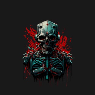 Comic-Style: AI Cyborg Robot Skull and the Apocalypse T-Shirt