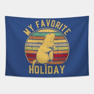 My Favorite Holiday Groundhog 1 Tapestry