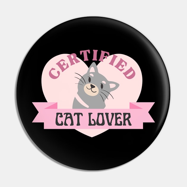 Certified Cat Lover Pin by Creativart99