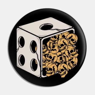 Dice and skull Pin