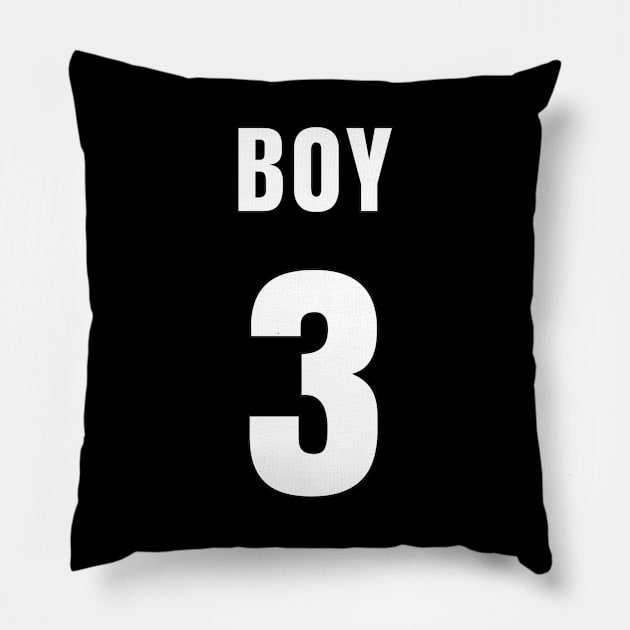 BOY NUMBER 3 FRONT-PRINT Pillow by mn9