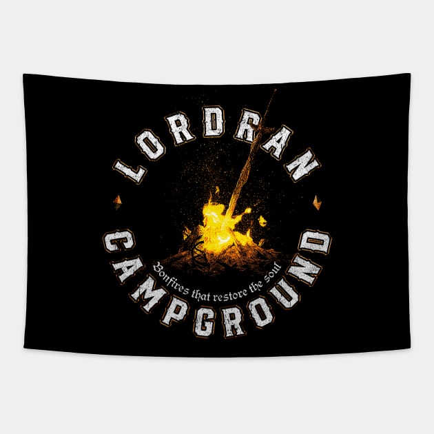 Lordran Campground Tapestry by huckblade