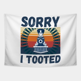 Sorry I Tooted Funny Train Tapestry