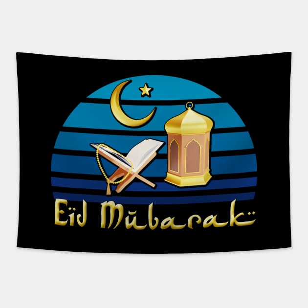 Eid Mubarak Ramadan Fasting Islam Quaran Tapestry by Foxxy Merch