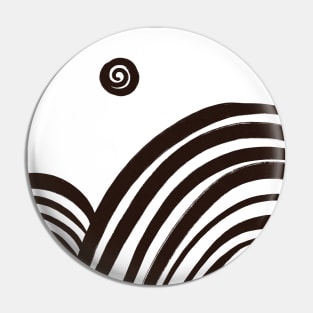 Mountains Sunset Black and White Abstract Minimalism Pin