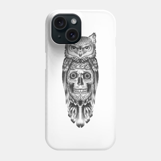 Skully Owl Phone Case by SkyNeko