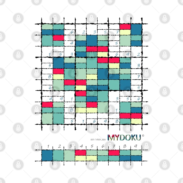 Mydoku_007_H001_006_F: Sudoku, Sudoku coloring, logic, logic puzzle, holiday puzzle, fun, away from screen by Mydoku