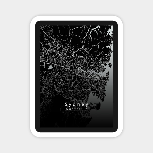 Sydney Australia City Map dark Magnet by Robin-Niemczyk