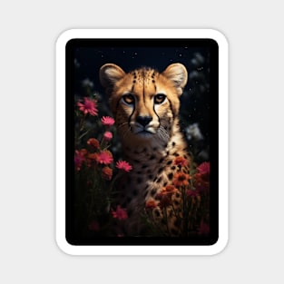 Cheetah Floral Magnet