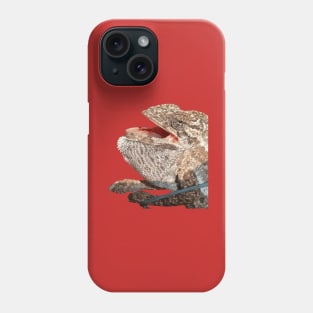 Chameleon With Open Mouth Nerdy Reptile Vector Art Phone Case