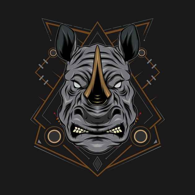 Rhino head logo. Design template by AGORA studio