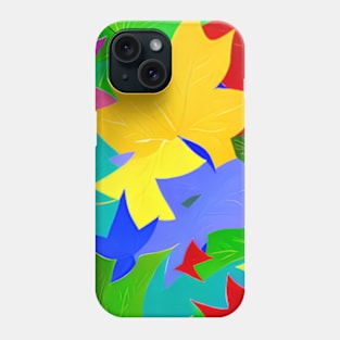 Abstract leaves patchwork, colorful, geometrical,seammless patterns Phone Case