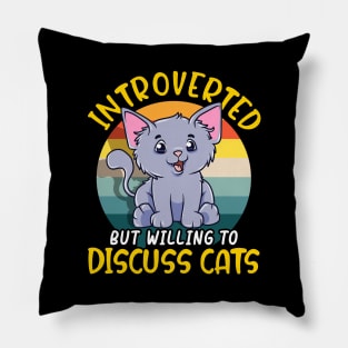 Cute Introverted But Willing To Discuss Cats Shy Pillow