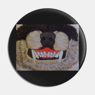 Snarling Raccoon Mask Pin