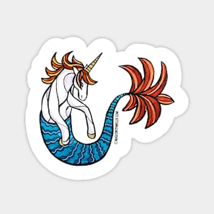 Mermaid Unicorn - Stripes — Mermay Unicorn Illustration series Magnet