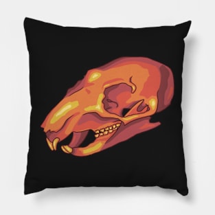 Neon Squirrel Skull Pillow