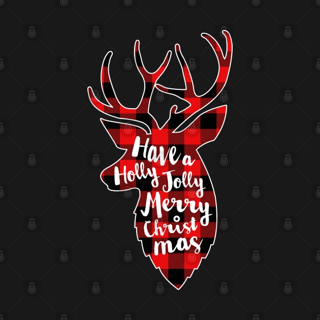 Reindeer Red Plaid Vintage Merry Xmas Buffalo Deer Christmas Family Pajama Gift by Printofi.com