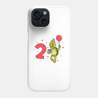 I am 2 with turtle - kids birthday 2 years old Phone Case