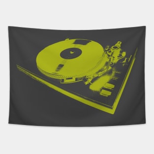 Retro Turntable and Vinyl Record Tapestry