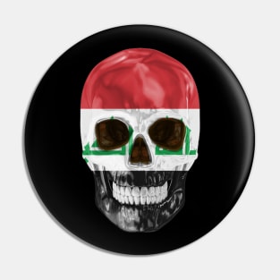 Iraq Flag Skull - Gift for Iraqi With Roots From Iraq Pin