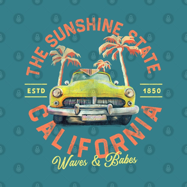 Cool Vintage Summer California Surfing & Travel Art by The Whiskey Ginger