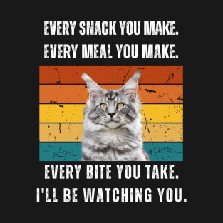 Every snack you make. Maine Coon retro design T-Shirt