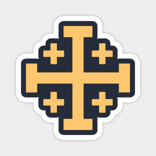 Gold Jerusalem Cross Magnet