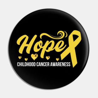 Hope For A Cure Childhood Cancer Awareness Support Childhood Cancer Warrior Gifts Pin