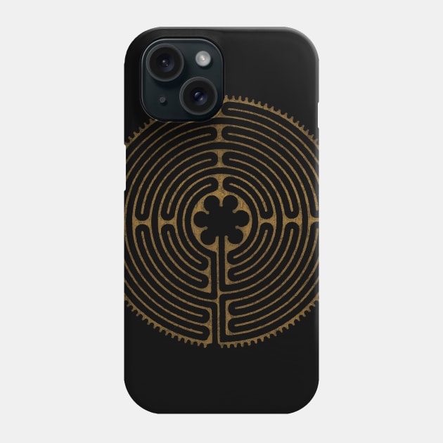 CHARTRES Labyrinth - Antique Metal Style Symbol Phone Case by EDDArt