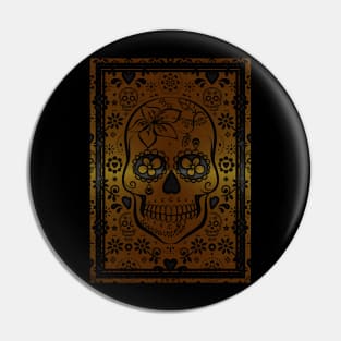 Gold sugar skull Pin